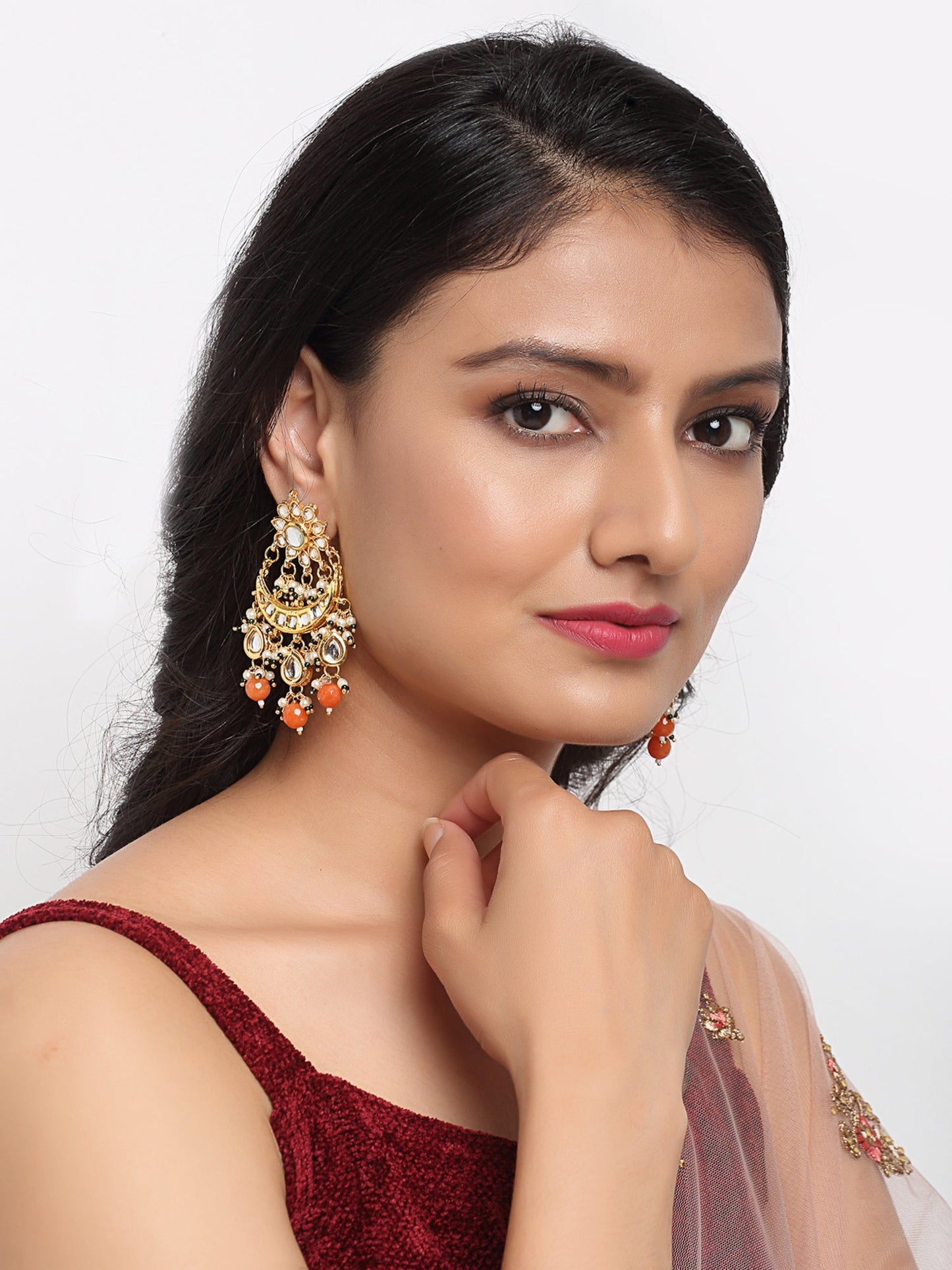 Kundan Earrings - Ruby Raang