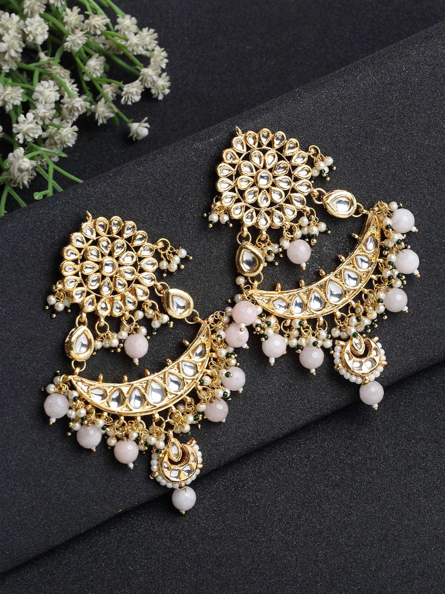 Kundan Earrings - Ruby Raang