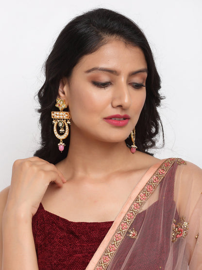 Kundan Earrings - Ruby Raang