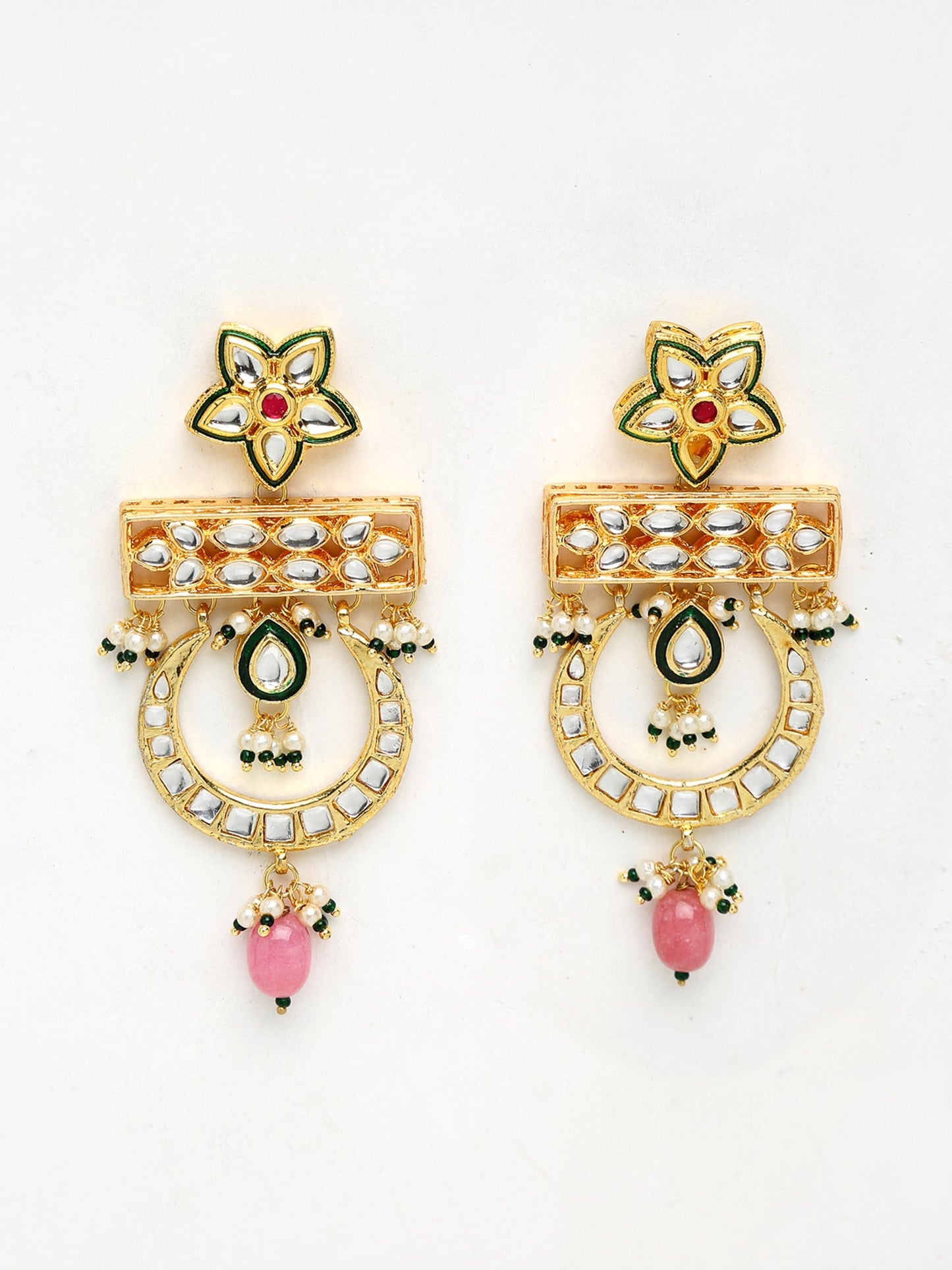 Kundan Earrings - Ruby Raang
