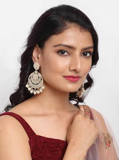 Kundan Pearl Earrings - Ruby Raang