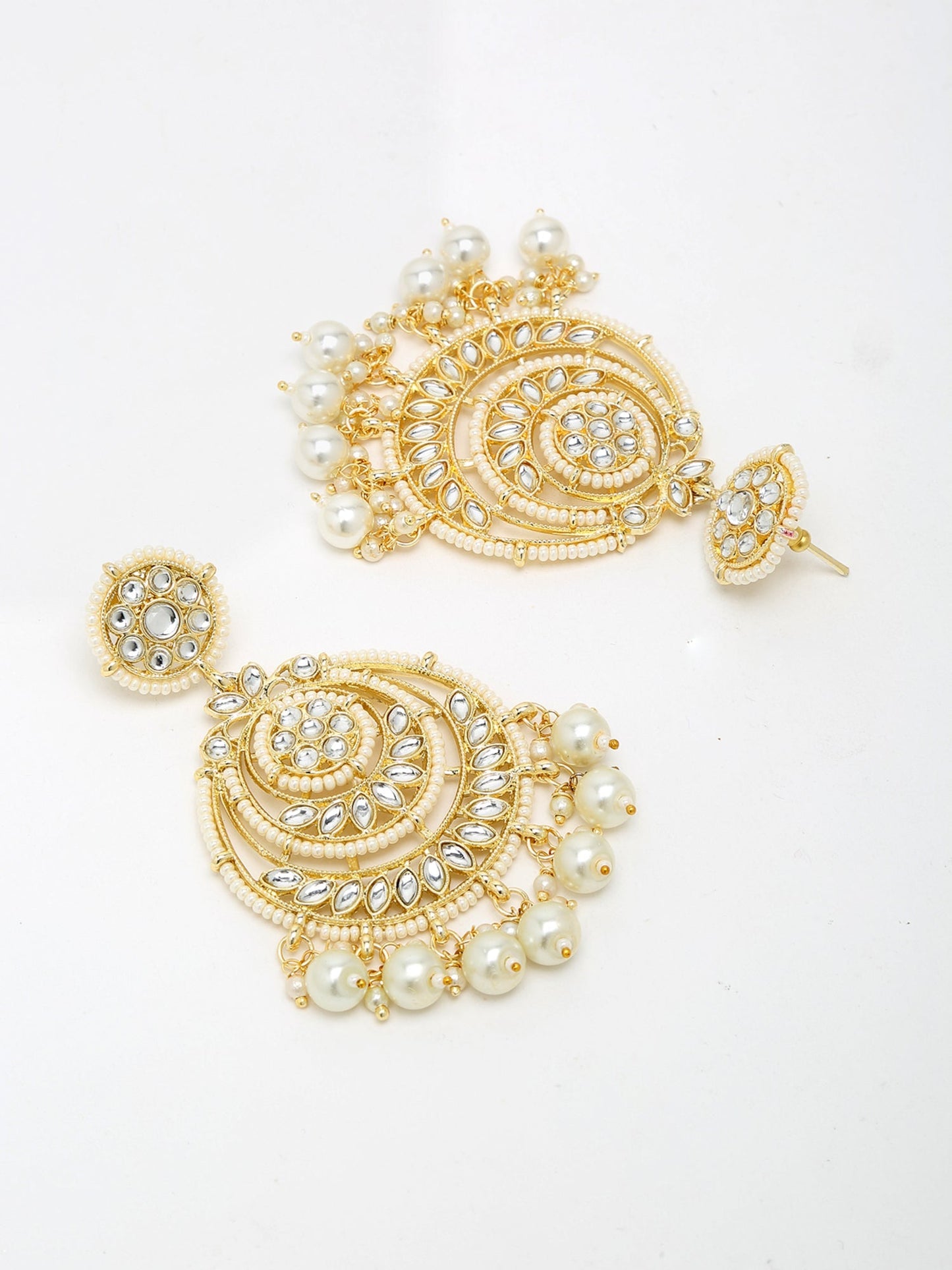 Kundan Pearl Earrings - Ruby Raang