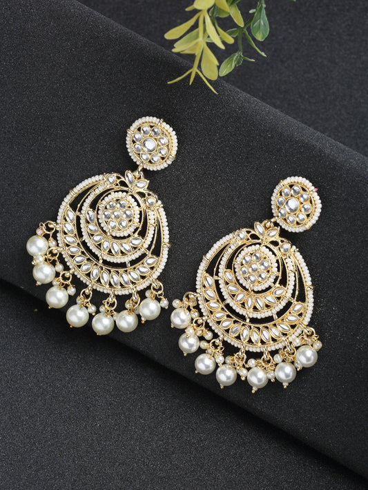Kundan Pearl Earrings - Ruby Raang