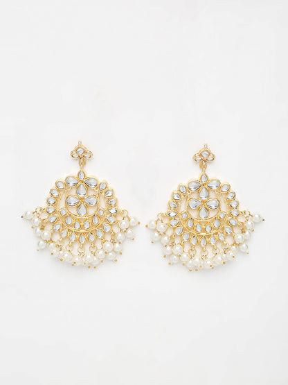 Kundan & Pearl Earrings - Ruby Raang