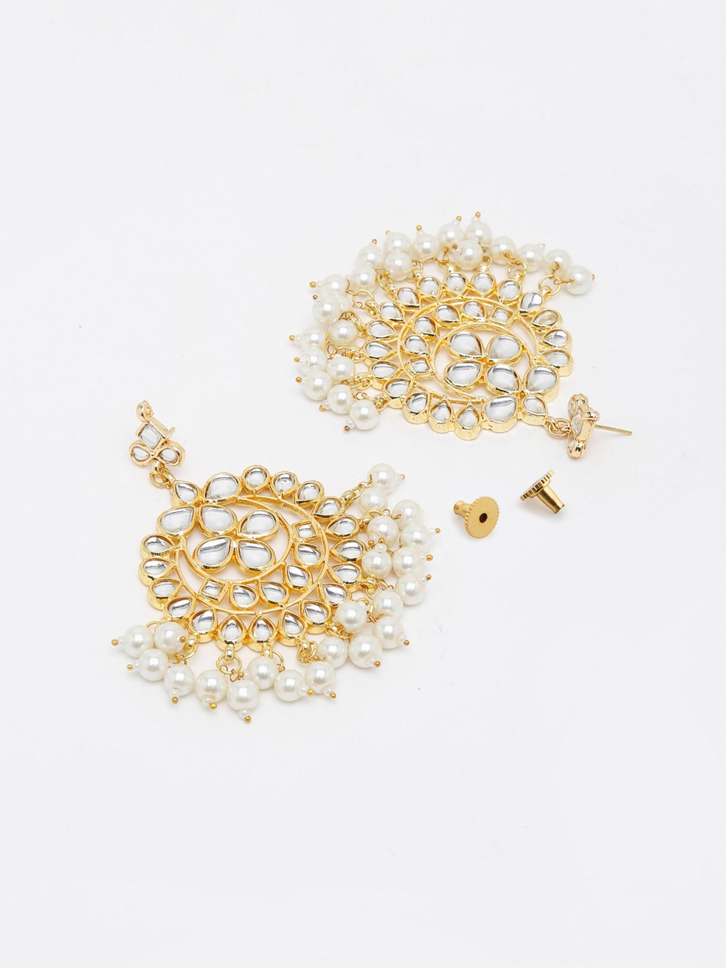 Kundan & Pearl Earrings - Ruby Raang