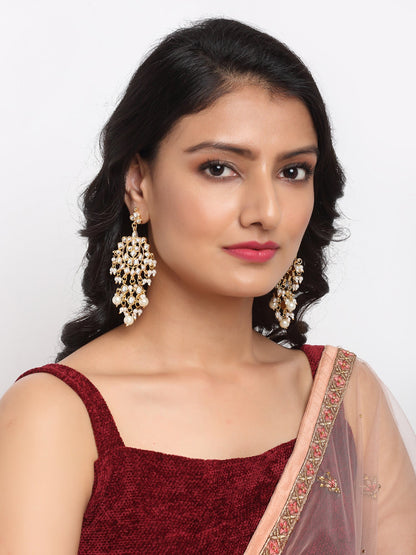 Kundan & Pearl Earrings - Ruby Raang