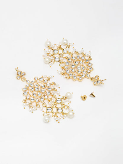 Kundan & Pearl Earrings - Ruby Raang