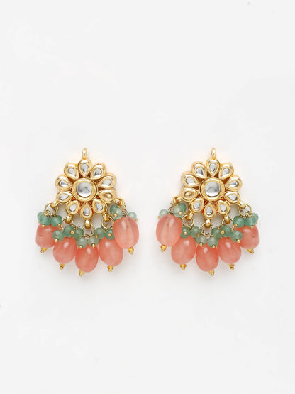 Stone Kundan Earrings - Ruby Raang