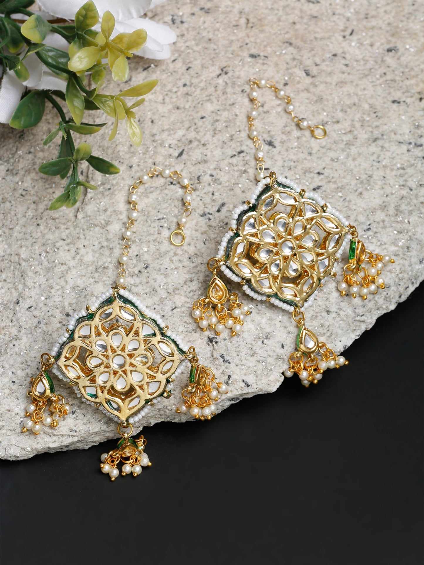 Kundan Studs - Ruby Raang