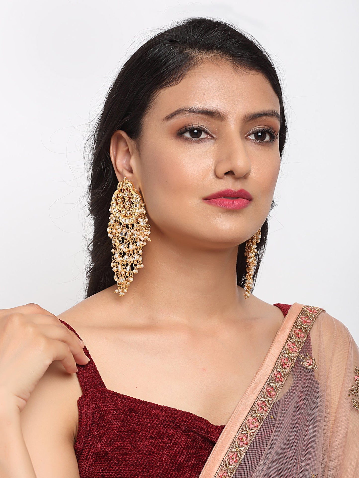Kundan Earrings - Ruby Raang