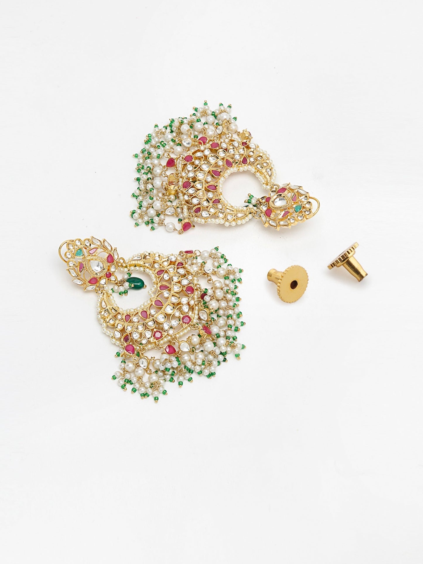 Kundan Multi Stone Earrings - Ruby Raang