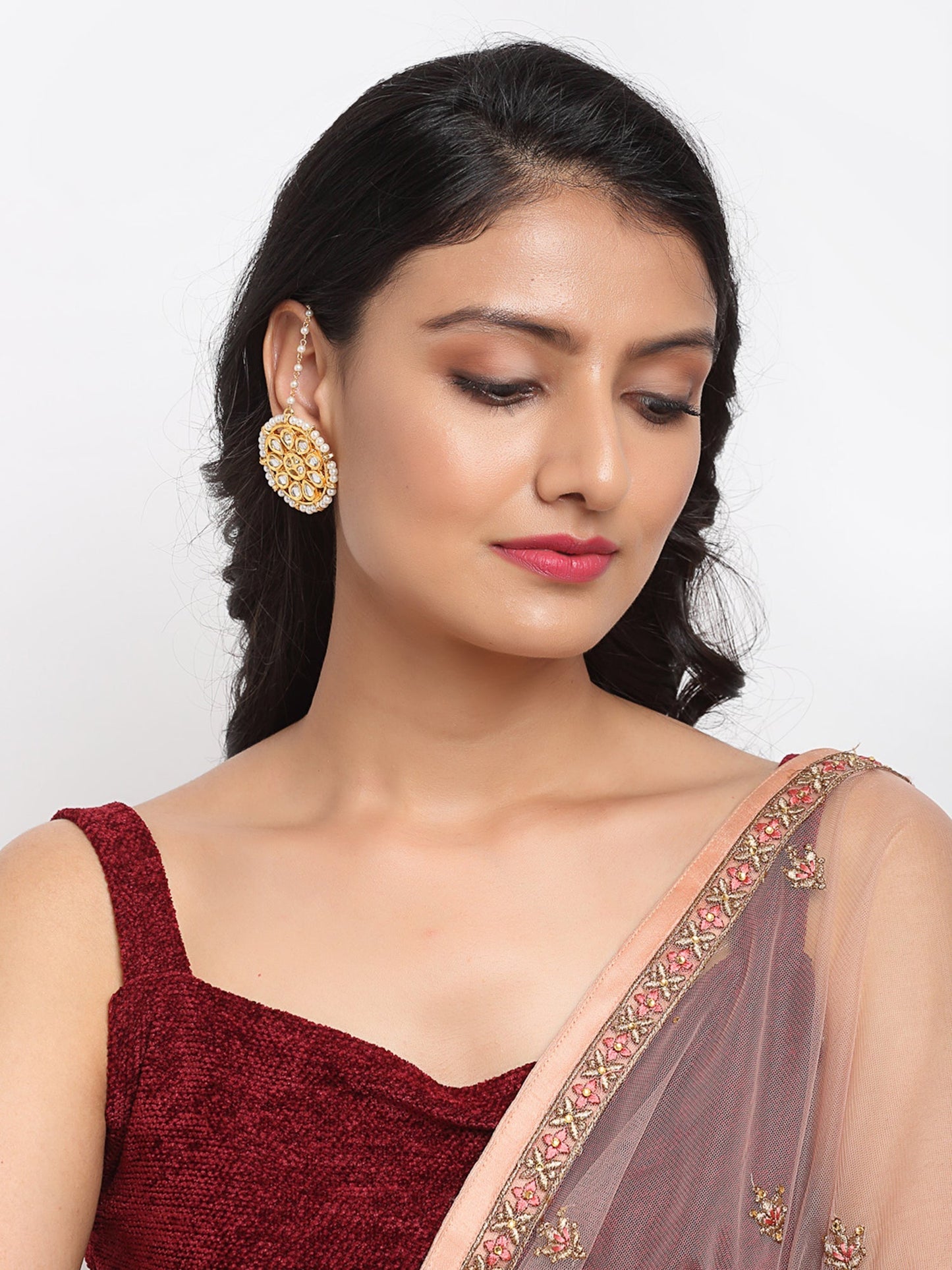 Kundan Studs - Ruby Raang