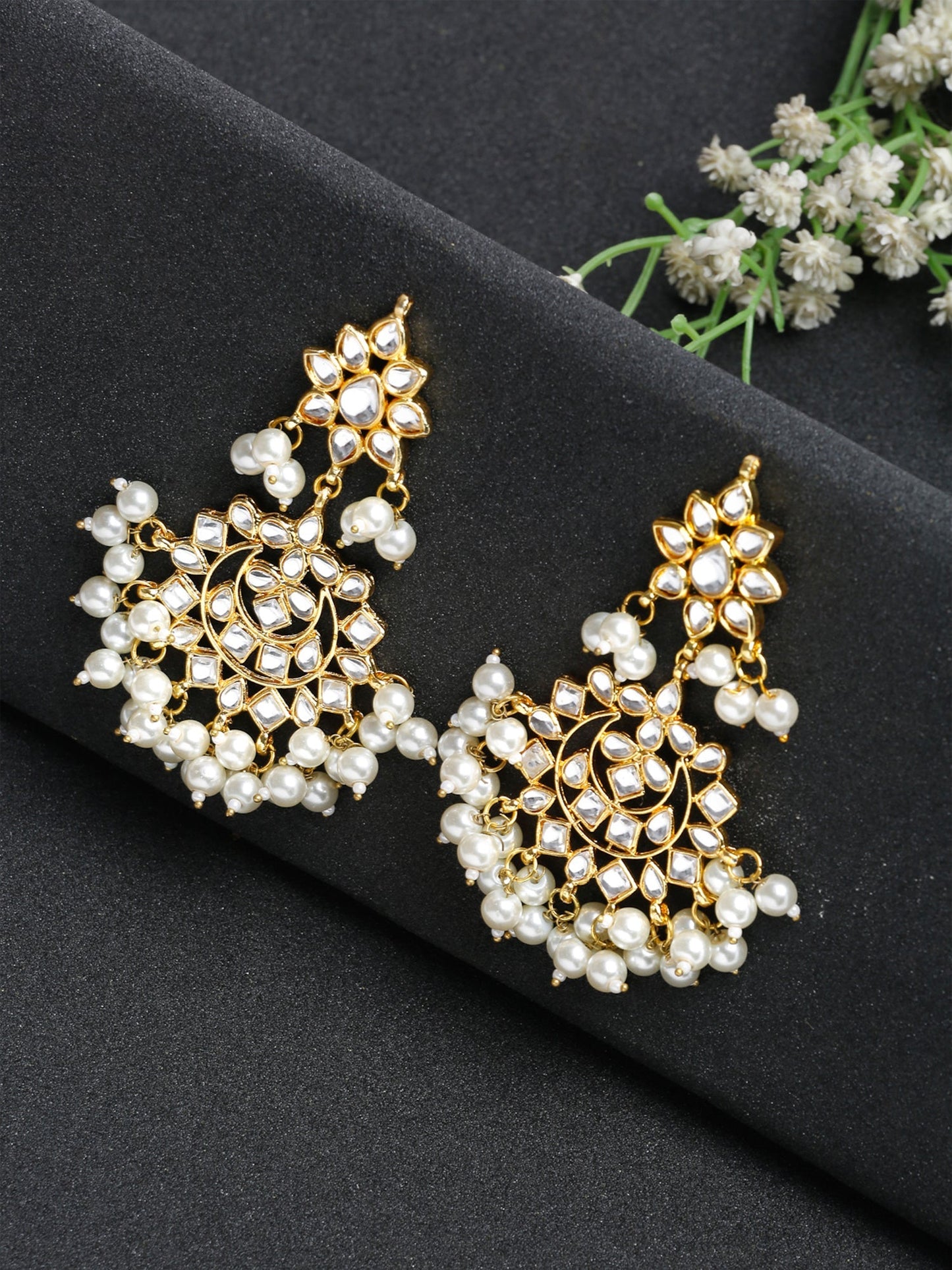 Kundan Earrings - Ruby Raang