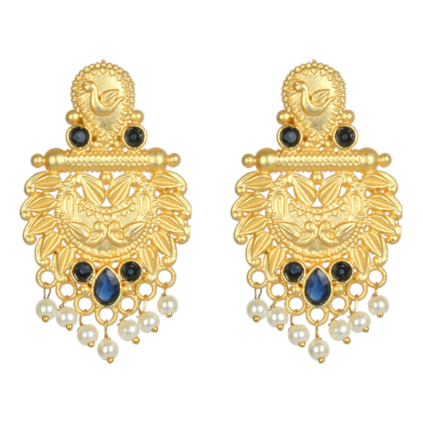 Joban Fashion Women Matte Gold Brass Earrings
