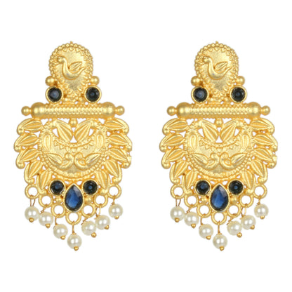 Joban Fashion Women Matte Gold Brass Earrings