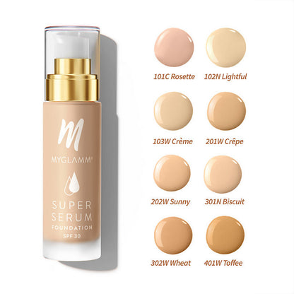 MyGlamm Super Serum Foundation - 201W Crêpe