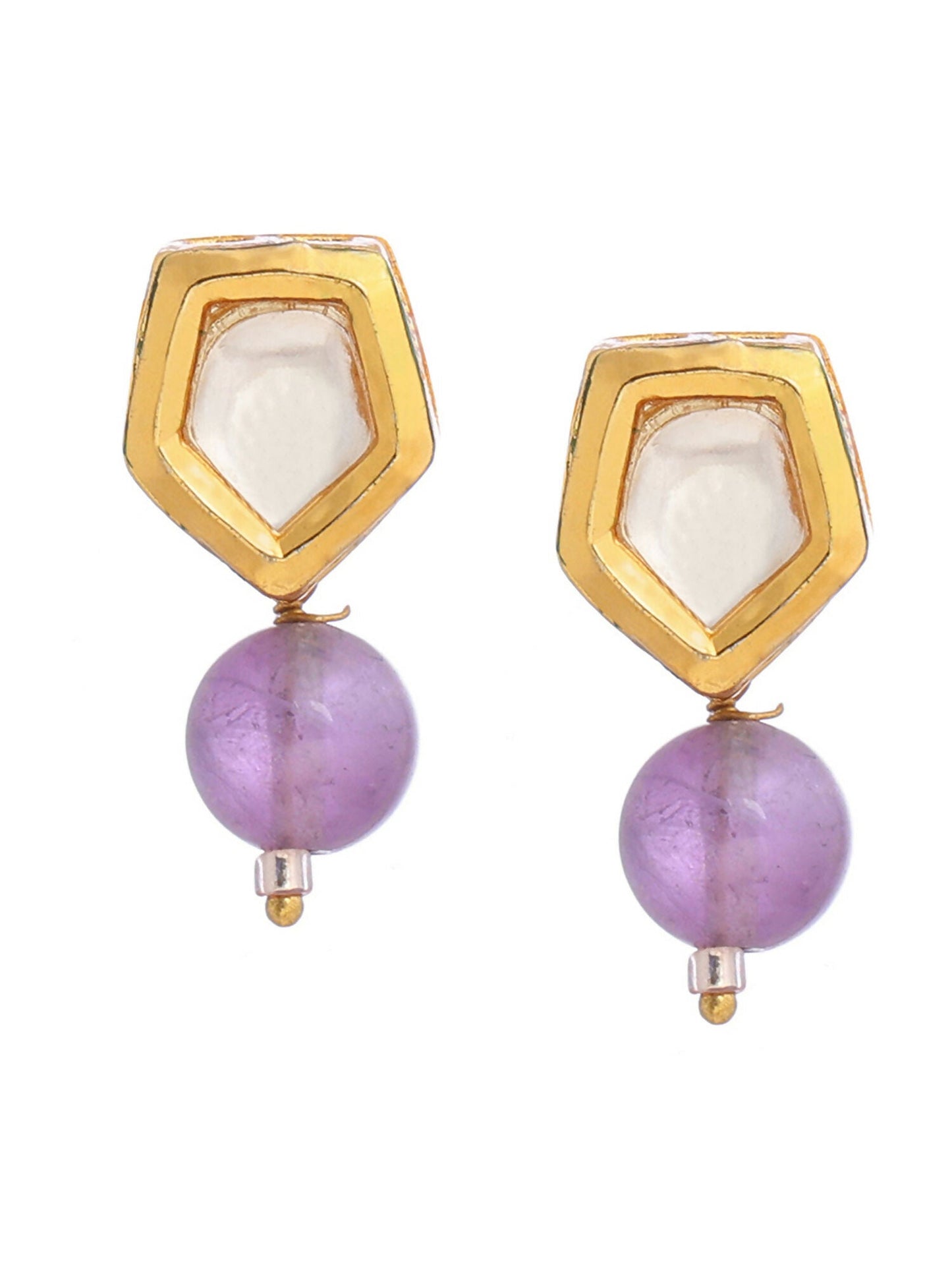 Ruby Raang Purple Amethyst Kundan Studs