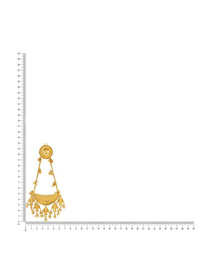 Kundan Antique Finish Chandelier Earrings - Ruby Raang