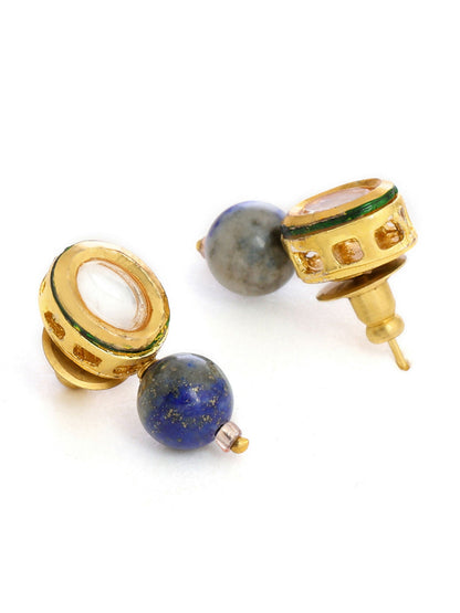 Ruby Raang Blue Lapis Lazuli Kundan Studs