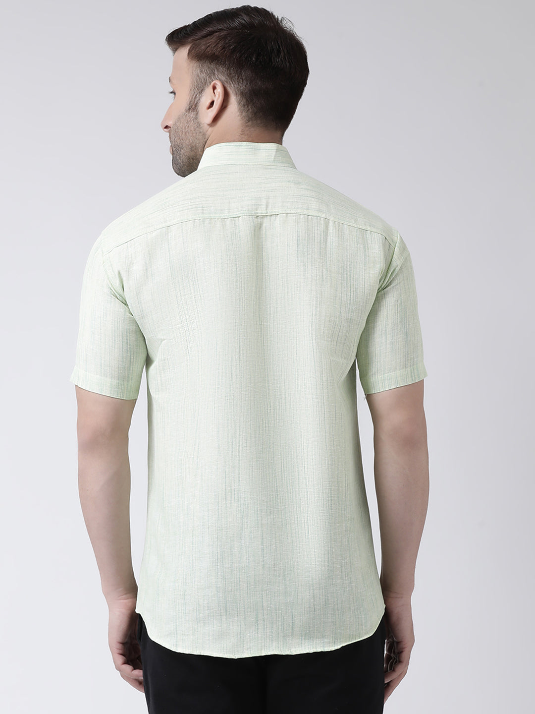 RIAG Green Men's Chinese Collar Half Sleeves Shirt