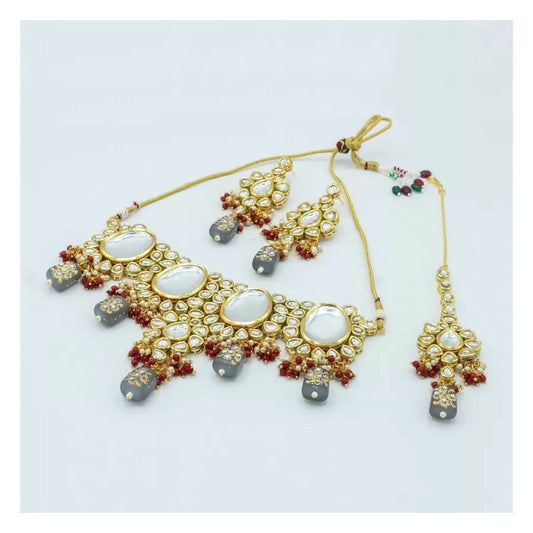 Joban Fashion Multicolor Kundan Work Necklace Set