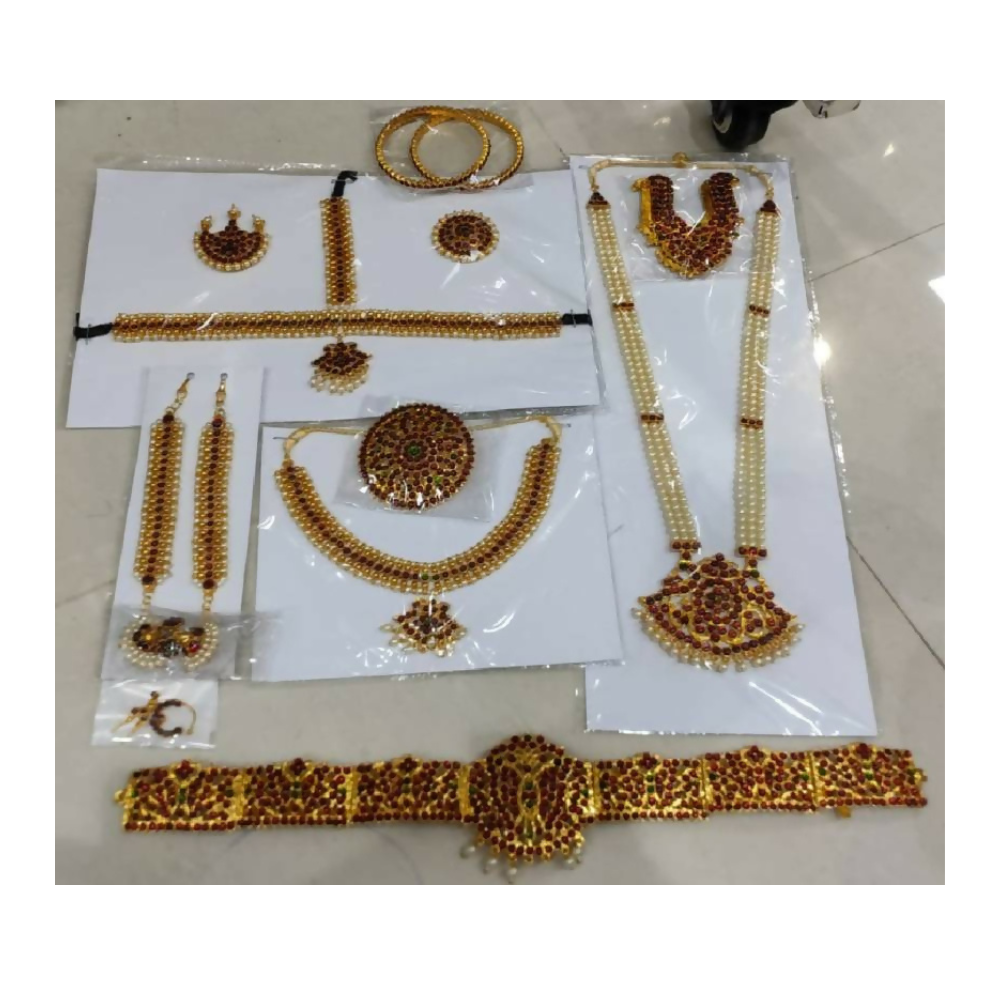 Elite trade Brass Gold Red Jewel Set