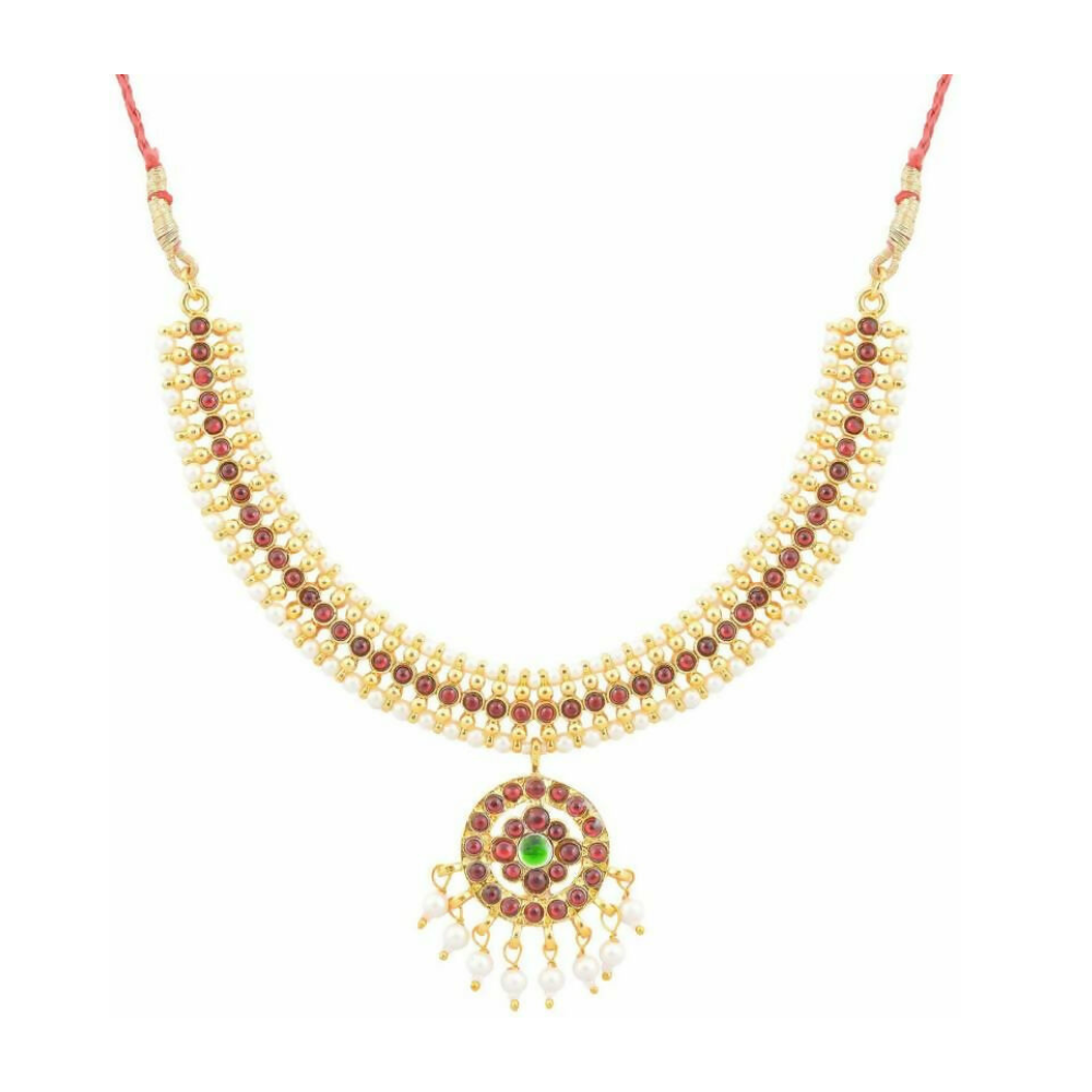 Elite trade Brass Gold Red Jewel Set