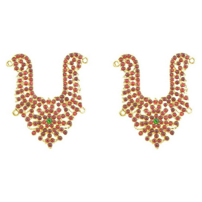 Elite trade Brass Gold Red Jewel Set