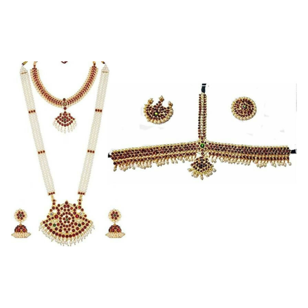 Elite trade Brass Alloy Gold Red Jewel Set
