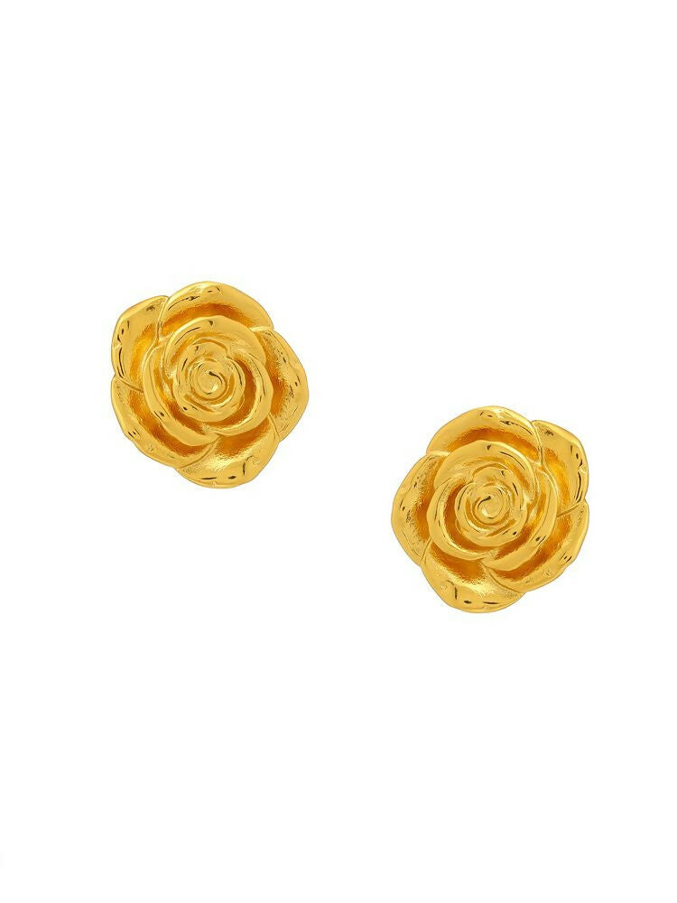 Golden Rose Earrings - Ruby Raang
