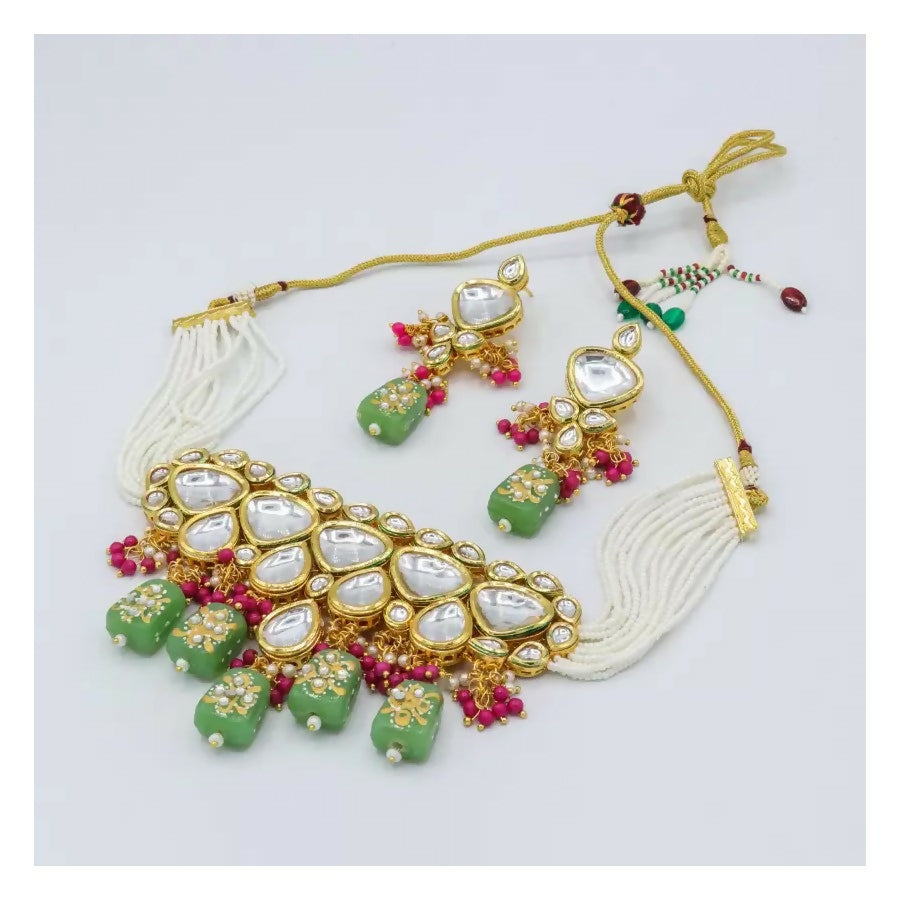 Joban Fashion Multicolor Kundan Work Necklace Set