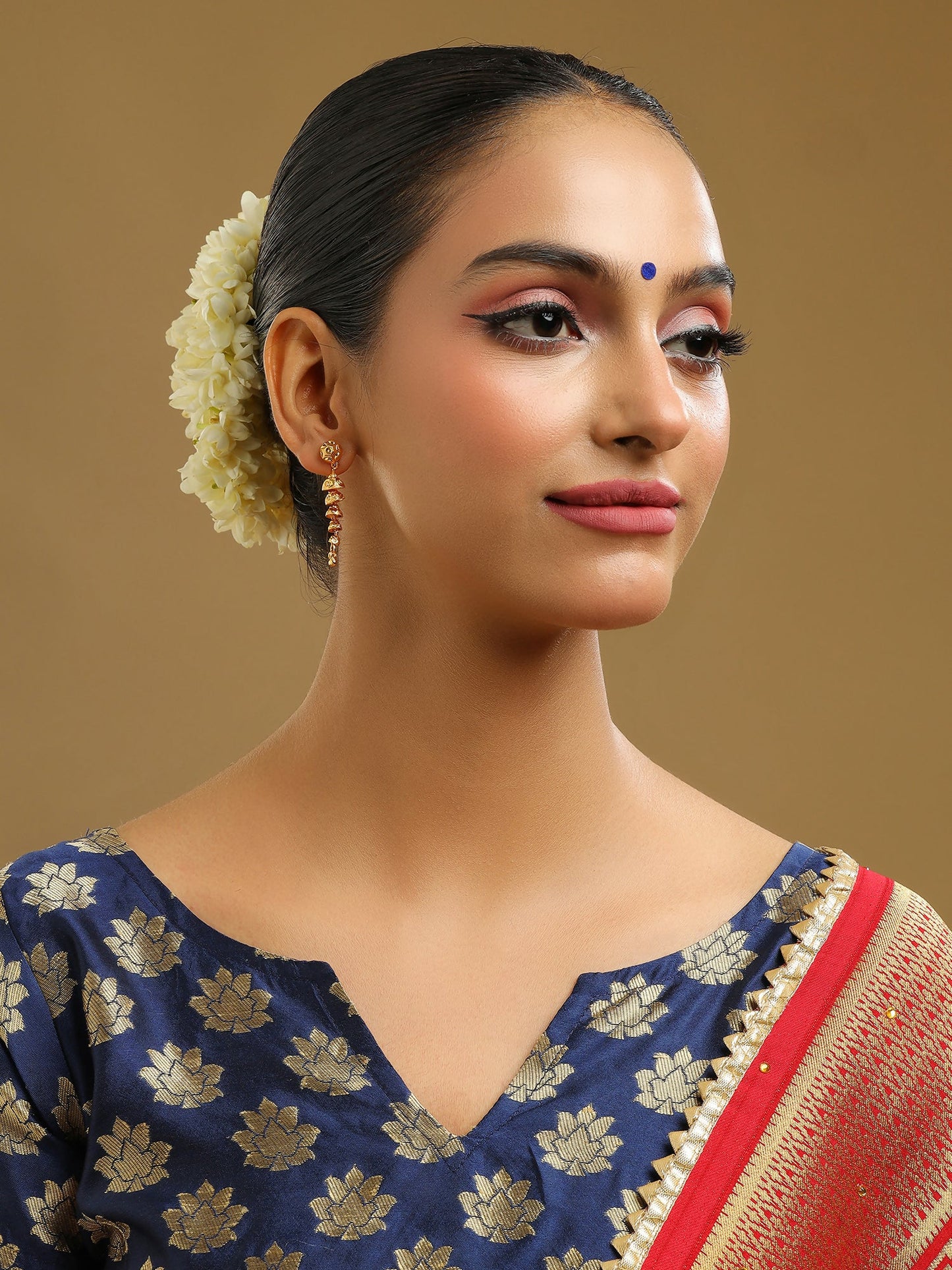 Ruby Raang Traditional Gold Earrings