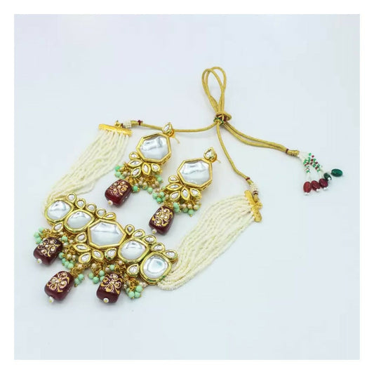 Joban Fashion Multicolor Kundan Work Necklace Set