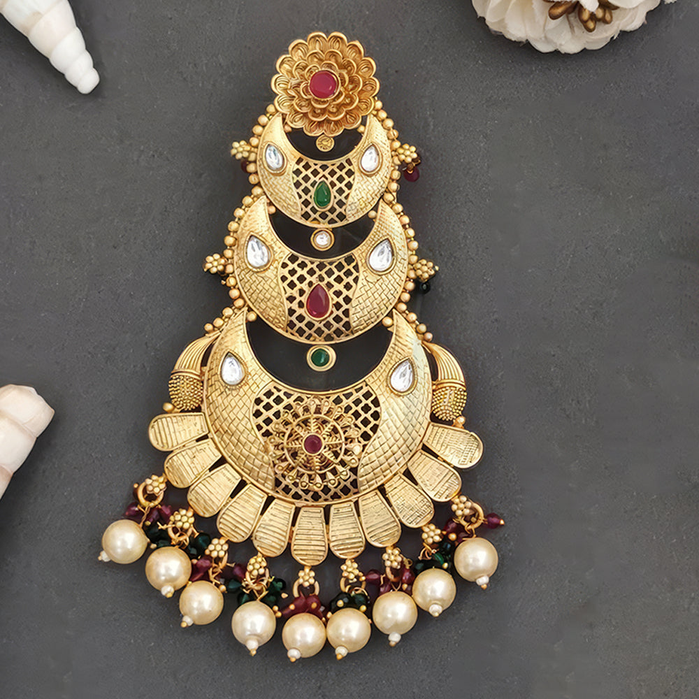 JS Fashion North Style Antique Jewellery Rajwadi Polish Long Earrings for Women