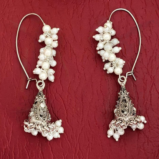 JS Fashion Beautiful Designer Oxidized Silver Earrings for Women & Girls