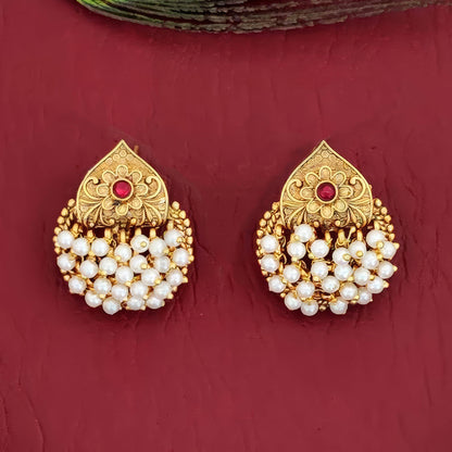 JS Fashion Beautiful Antique Jewellery Design High Gold Polish Earrings for Women