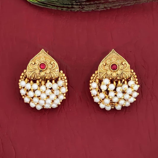 JS Fashion Beautiful Antique Jewellery Design High Gold Polish Earrings for Women