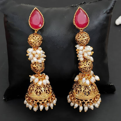 JS Fashion Designer Antique Jewellery High Gold Polish Earrings for Women