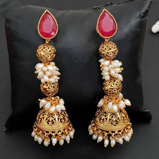 JS Fashion Designer Antique Jewellery High Gold Polish Earrings for Women