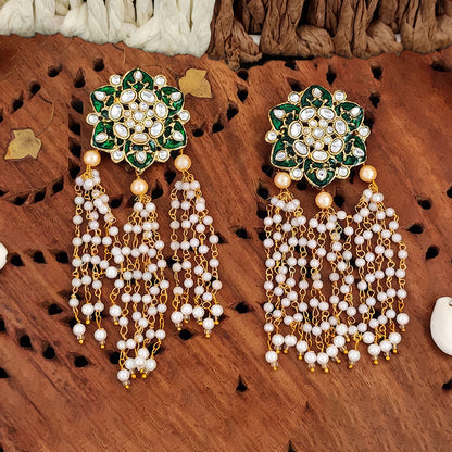 JS Fashion Antique High Gold Polish Earrings – Designer Party Wear Jewelry for Women