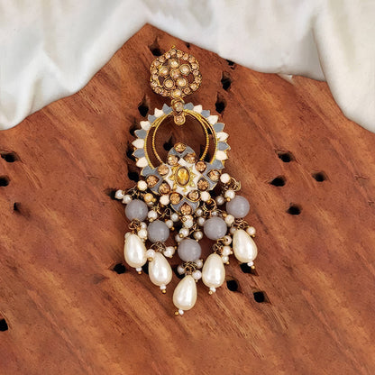 JS Fashion Designer Mehendi Polish Antique Earrings – Fancy Traditional Party Wear Jewelry for Women