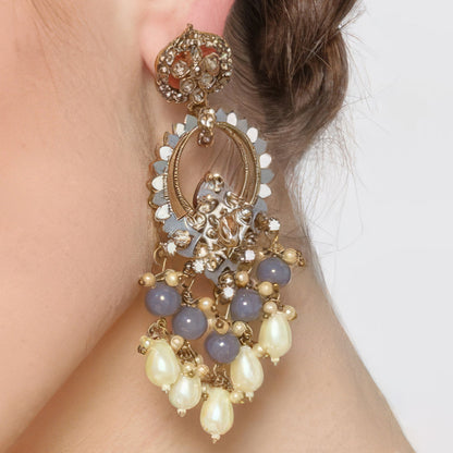 JS Fashion Designer Mehendi Polish Antique Earrings – Fancy Traditional Party Wear Jewelry for Women