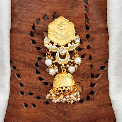 JS Fashion Antique High Gold Jhumka Earrings – Elegant Party Wear Traditional Jewelry for Women