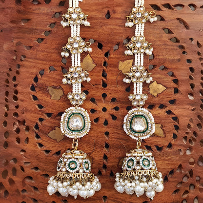 JS Fashion Antique Design Mehendi Polish Jhumka Earrings for Women