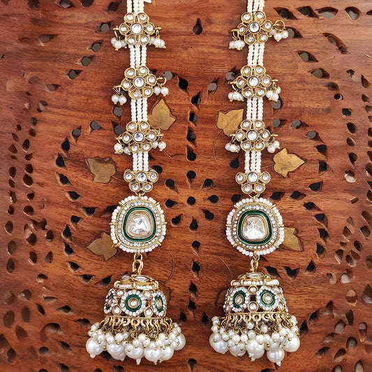 JS Fashion Antique Design Mehendi Polish Jhumka Earrings for Women