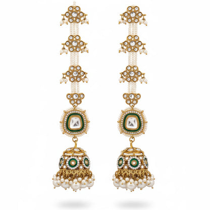 JS Fashion Antique Design Mehendi Polish Jhumka Earrings for Women
