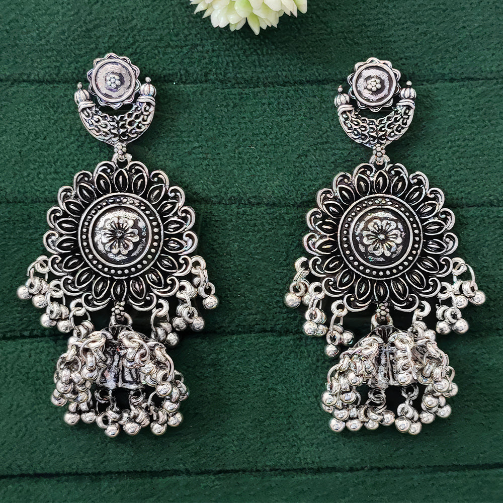 JS Fashion Designer Beautiful Oxidised Silver Earrings for Women & Girls