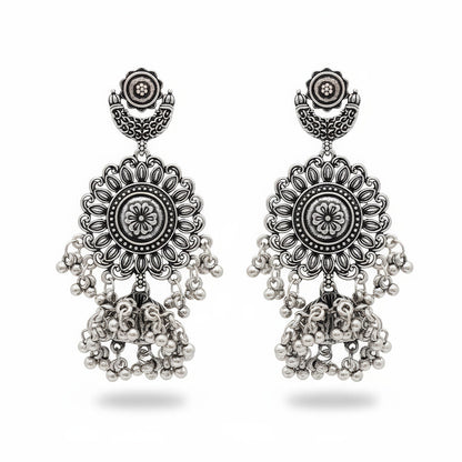 JS Fashion Designer Beautiful Oxidised Silver Earrings for Women & Girls