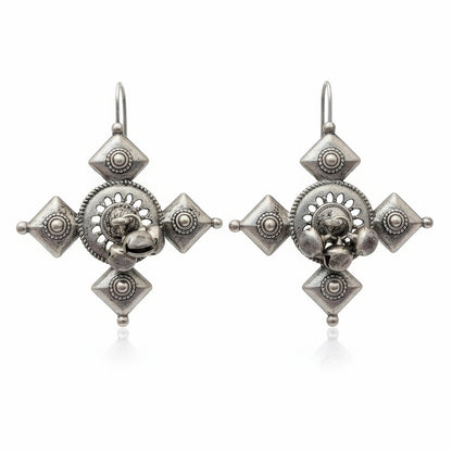 JS Fashion Oxidized Silver Designer Fancy Style Earrings for Women & Girls