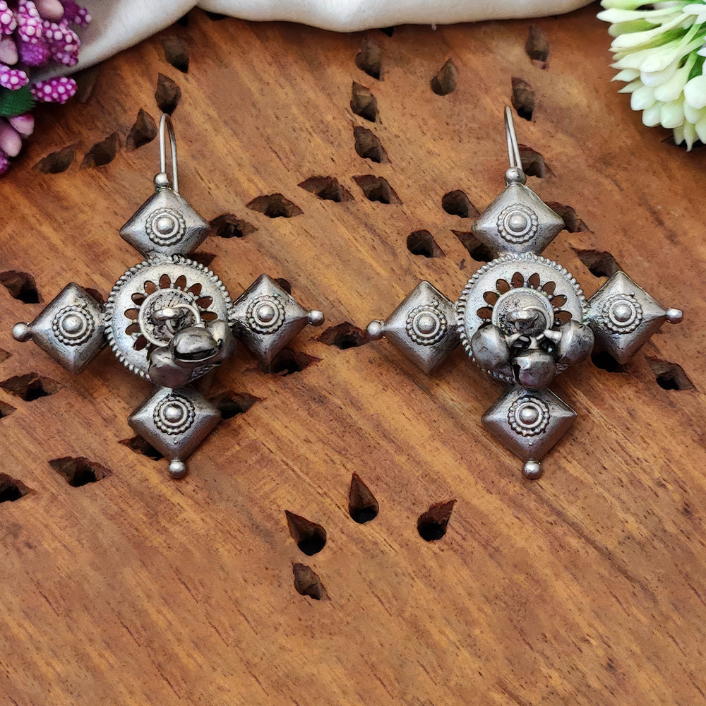 JS Fashion Oxidized Silver Designer Fancy Style Earrings for Women & Girls
